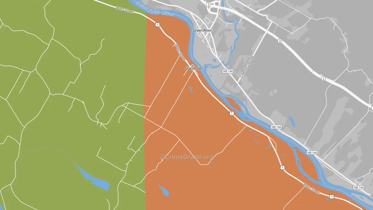 Grand Isle, ME Map of Assault Rates