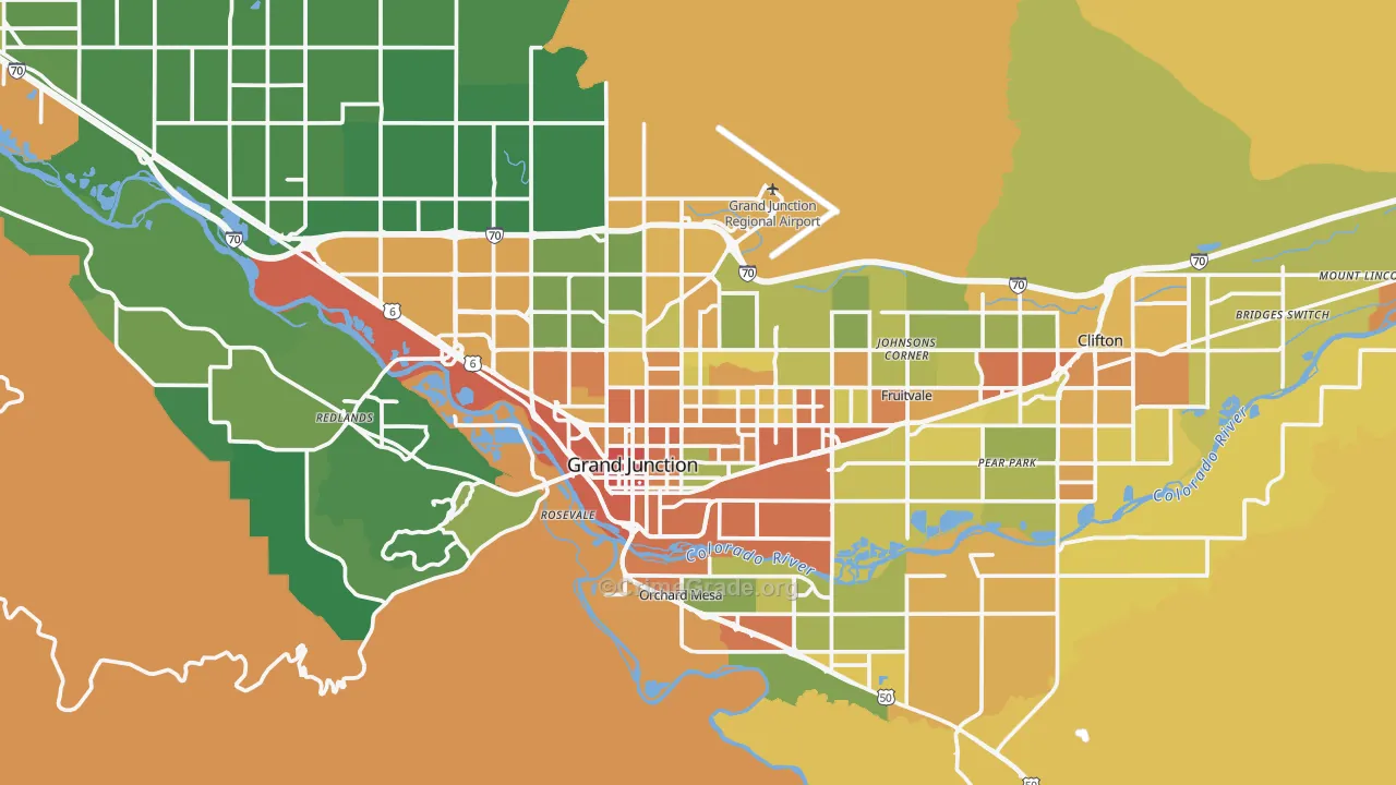 Grand Junction, CO Map of Assault Rates