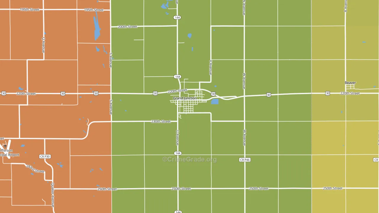 Grand Junction, IA Map of Assault Rates
