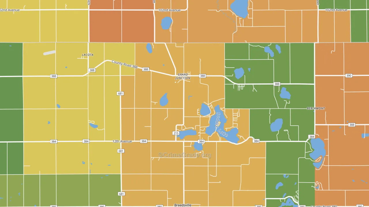 Grand Junction, MI Map of Assault Rates