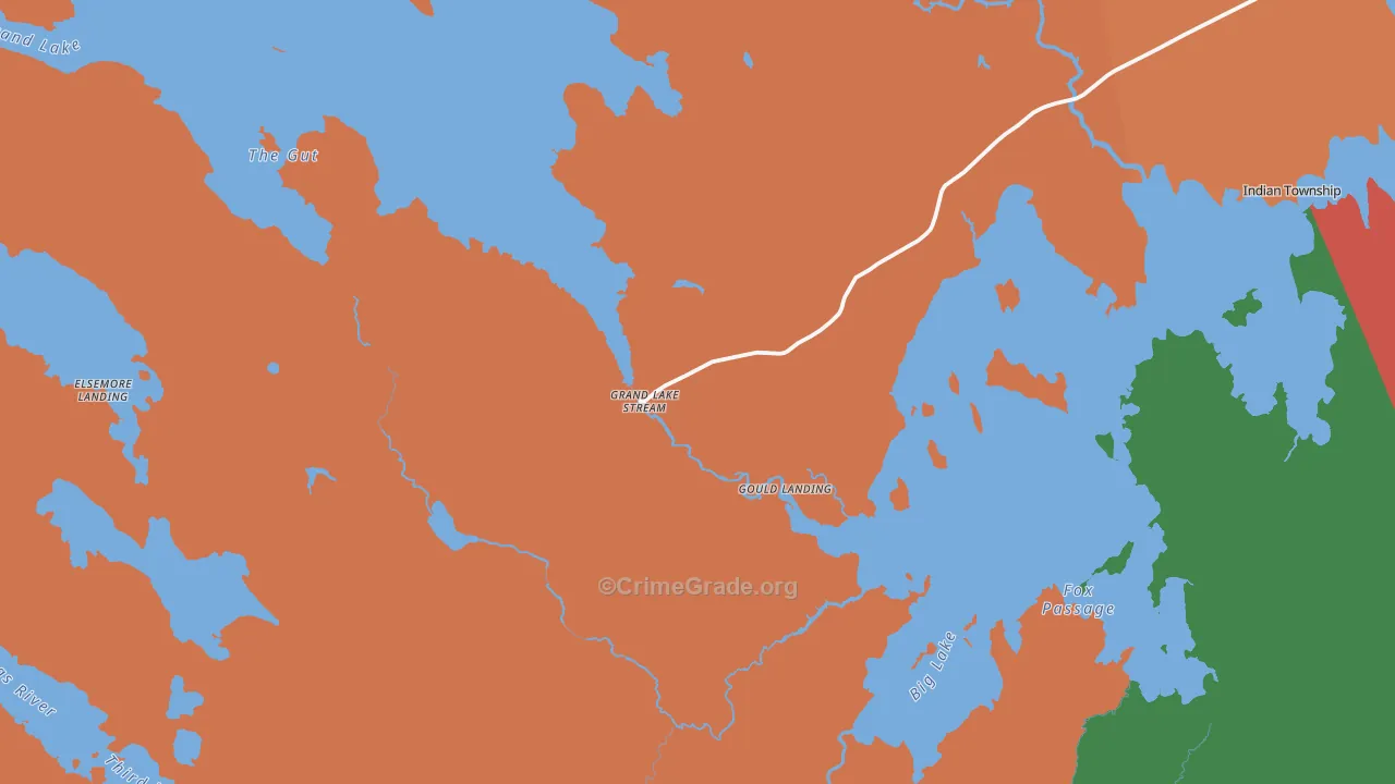 Grand Lake Stream, ME Map of Assault Rates