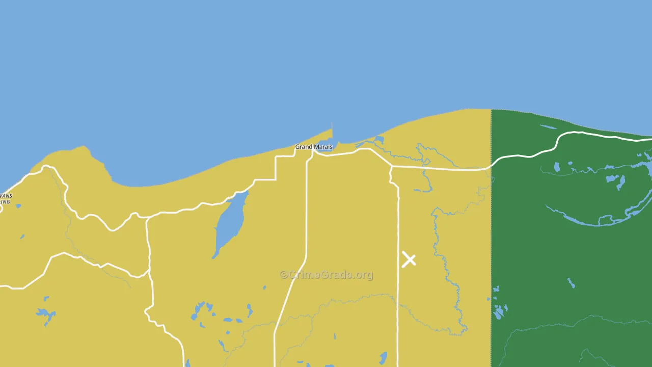Grand Marais, MI Map of Assault Rates