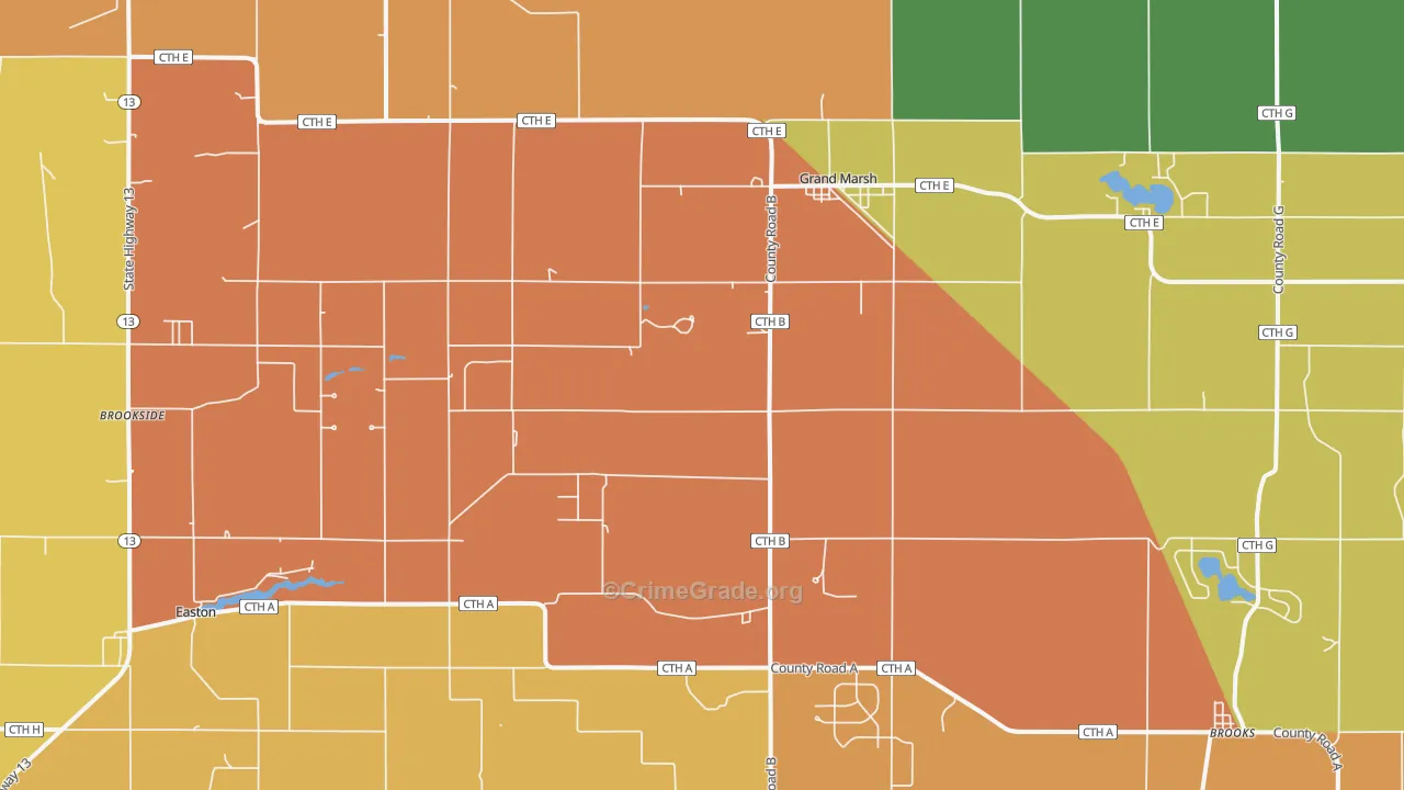 Grand Marsh, WI Map of Assault Rates