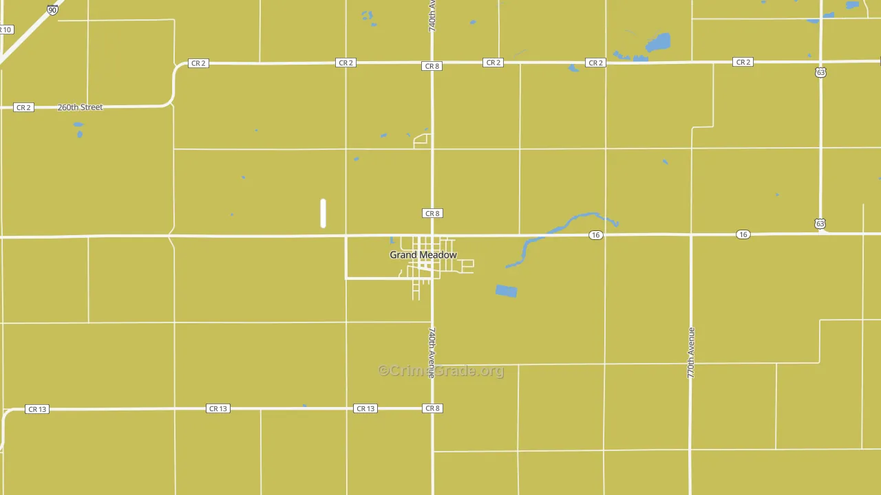 Grand Meadow, MN Map of Assault Rates