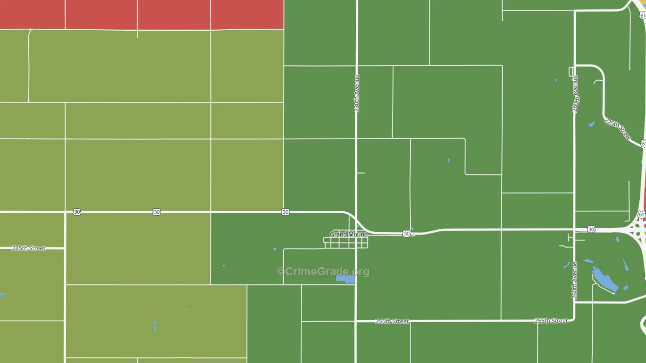 Grand Mound, IA Map of Assault Rates
