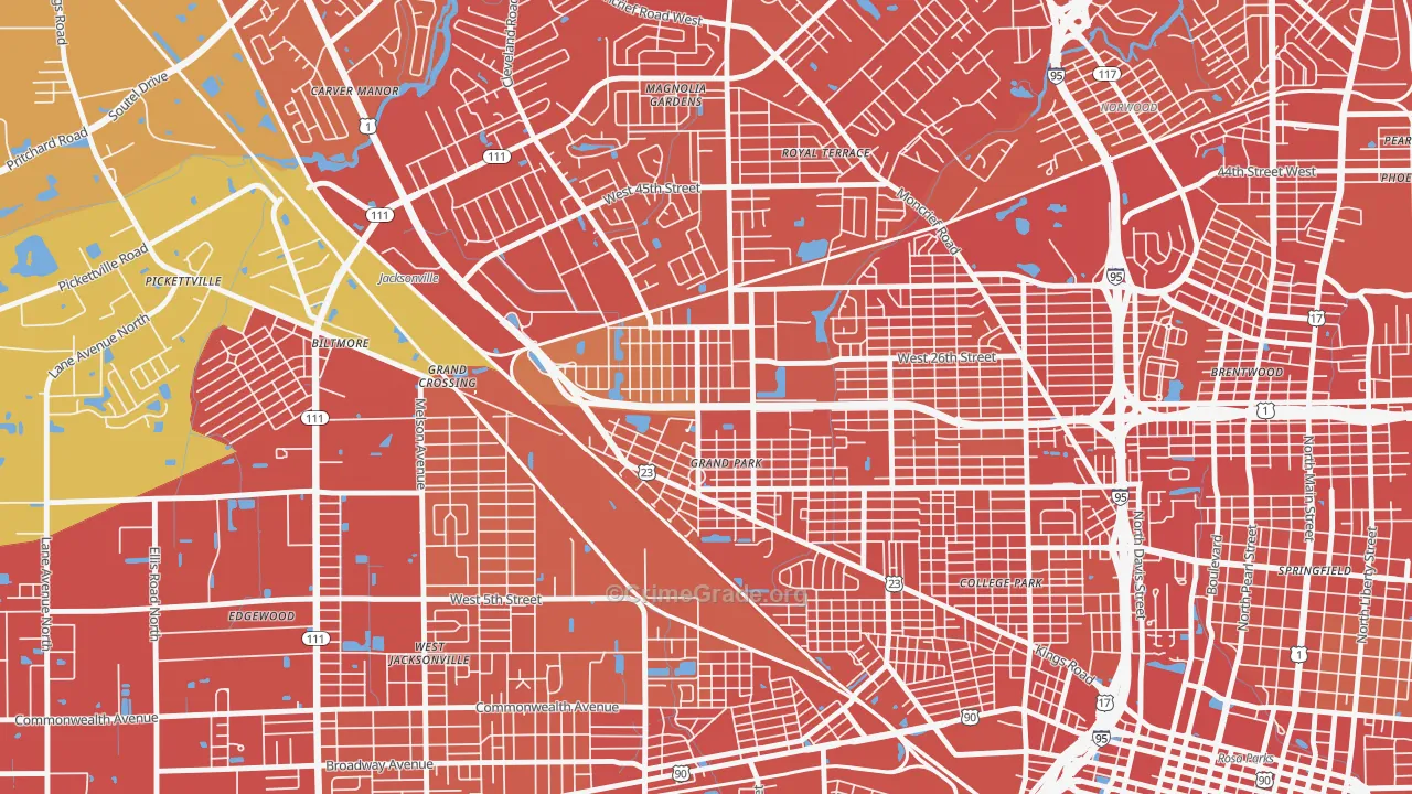 Grand Park, Jacksonville, FL Map of Assault Rates