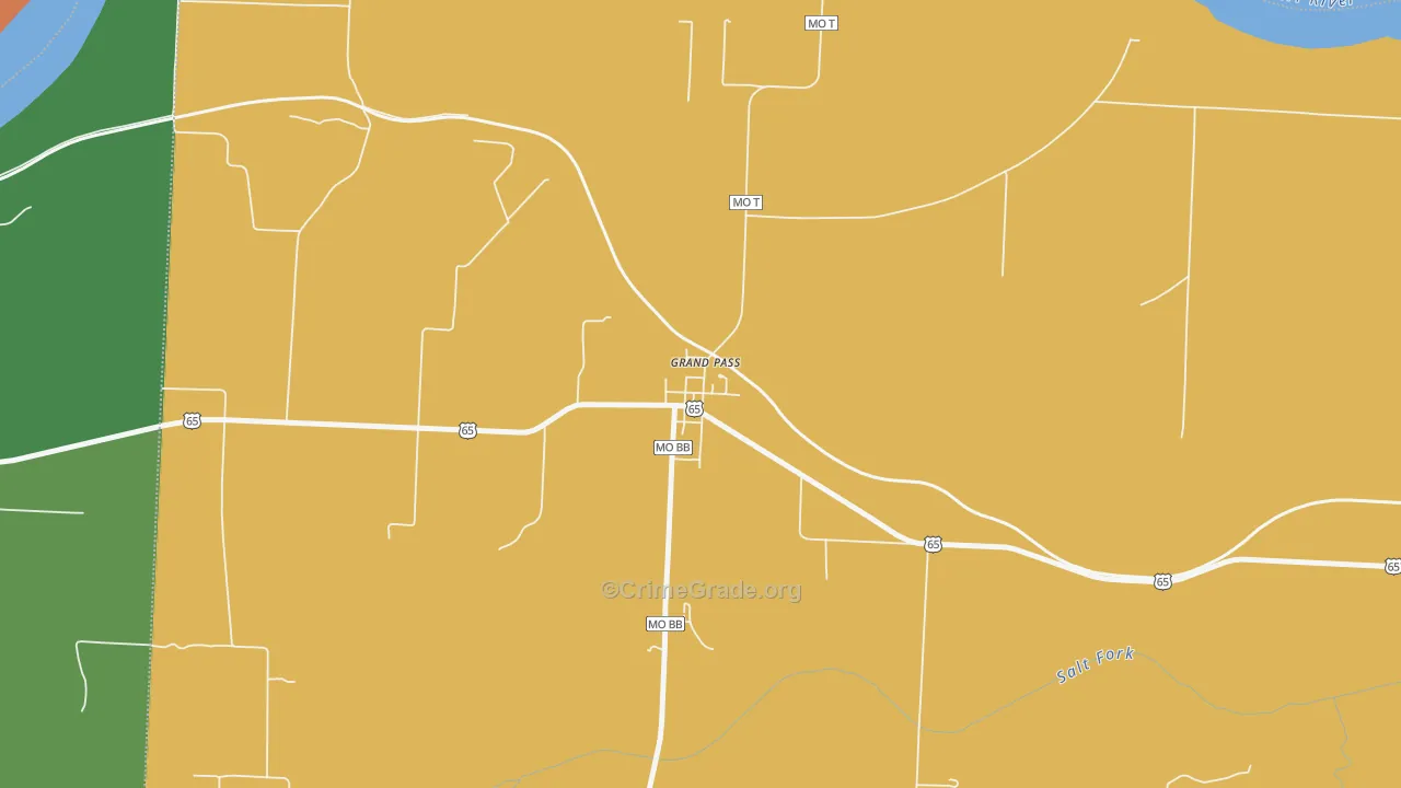 Grand Pass, MO Map of Assault Rates
