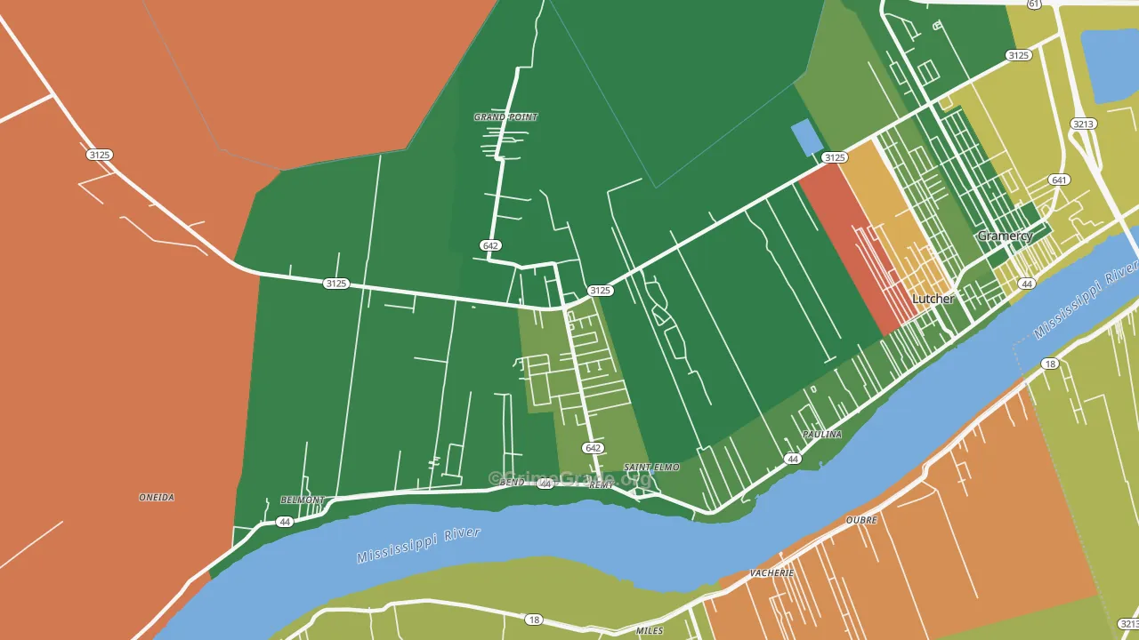 Grand Point, LA Map of Assault Rates