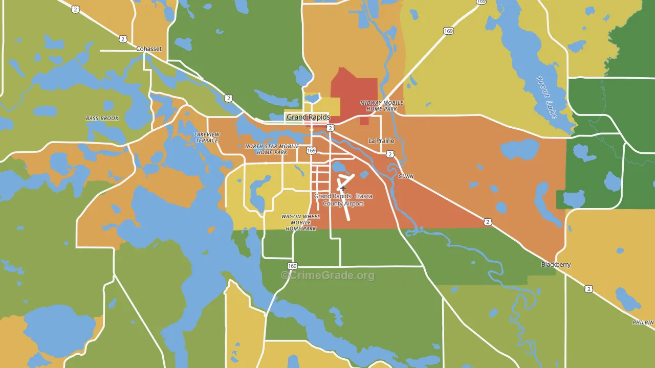 Grand Rapids, MN Map of Assault Rates