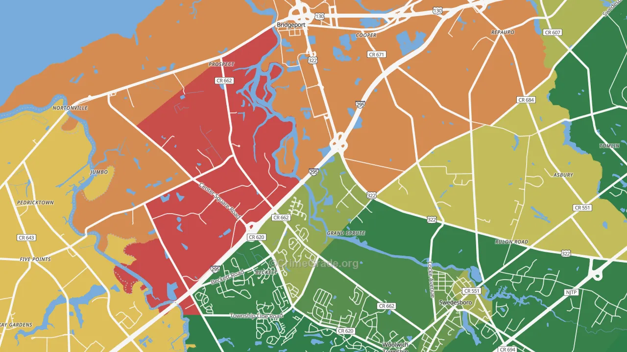 Grand Sprute, NJ Map of Assault Rates
