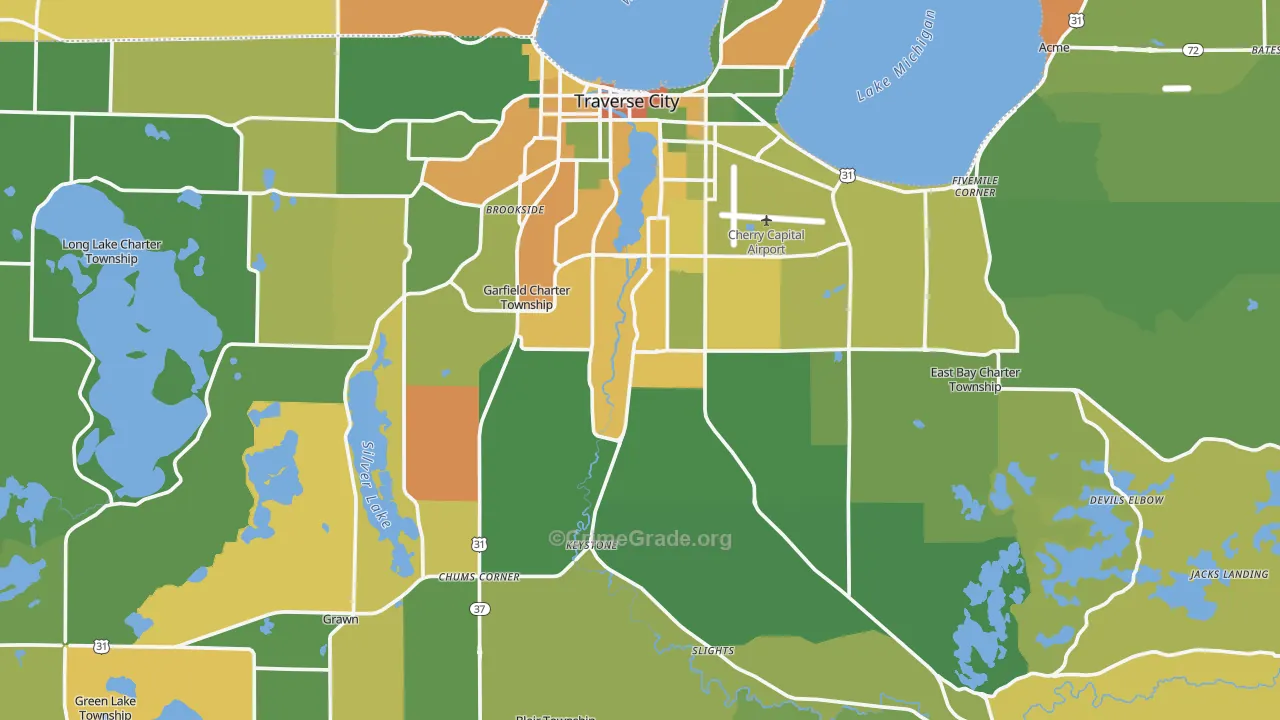 Grand Traverse County, MI Map of Assault Rates
