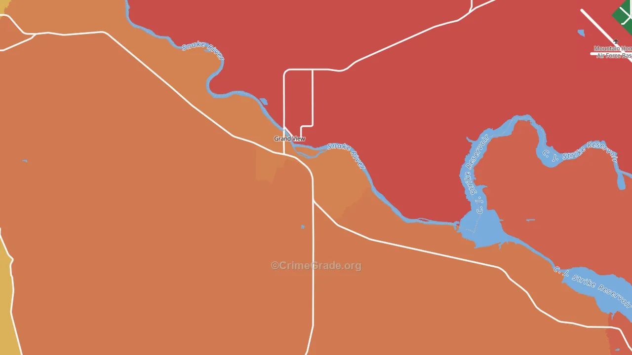 Grand View, ID Map of Assault Rates