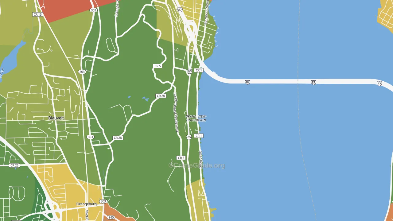 Grand View-on-Hudson, NY Map of Assault Rates