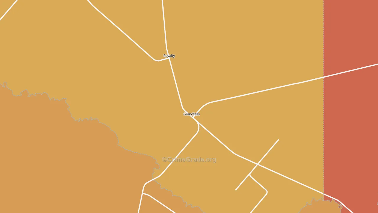 Grandfalls, TX Map of Assault Rates