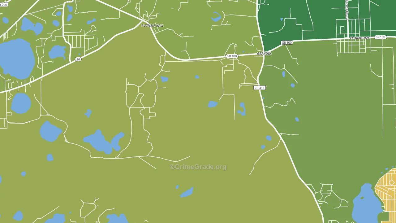 Grandin, FL Map of Assault Rates