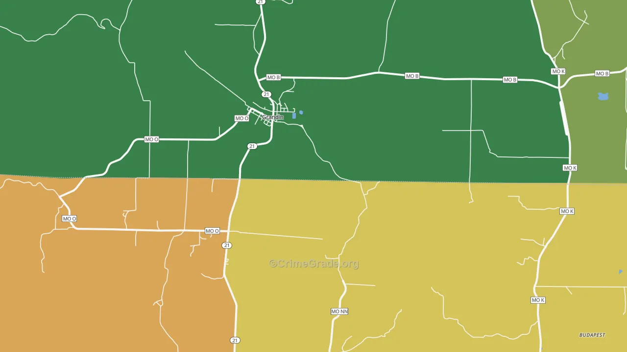 Grandin, MO Map of Assault Rates