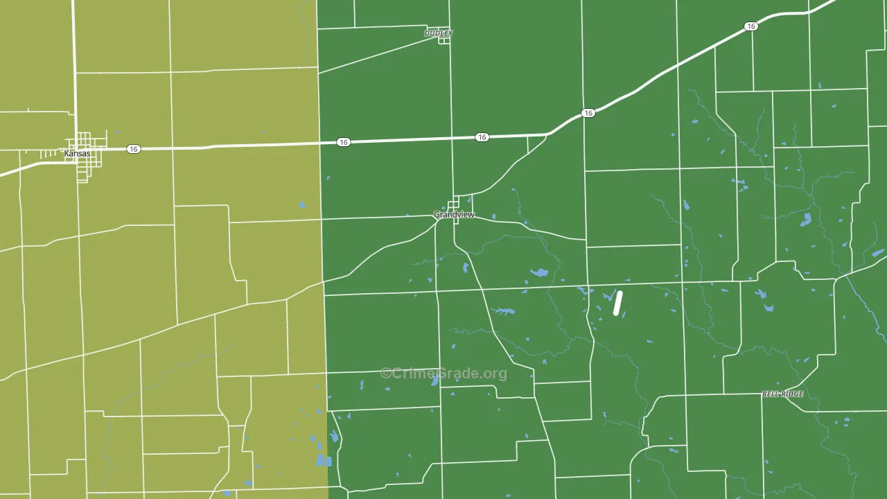 Grandview, IL Map of Assault Rates