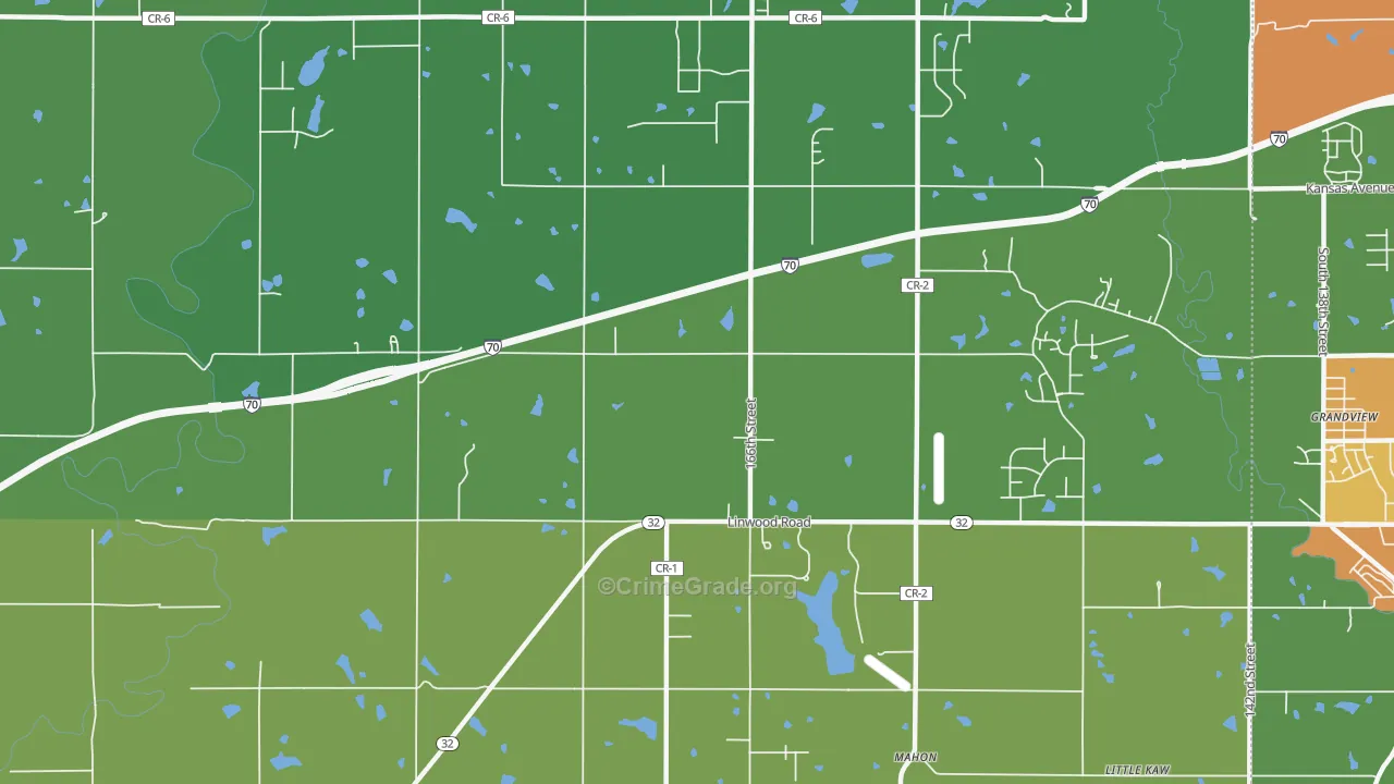 Grandview, KS Map of Assault Rates