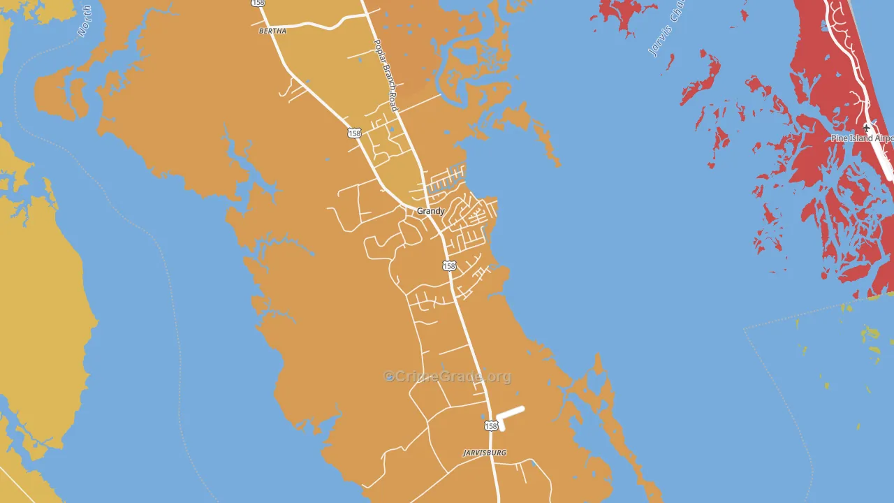 Grandy, NC Map of Assault Rates