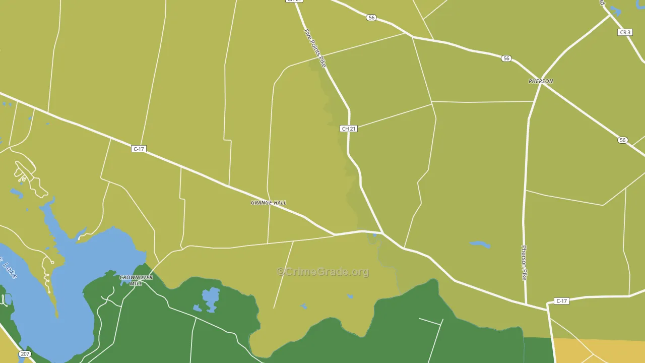Grange Hall, OH Map of Assault Rates