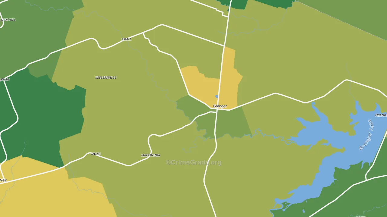 Granger, TX Map of Assault Rates