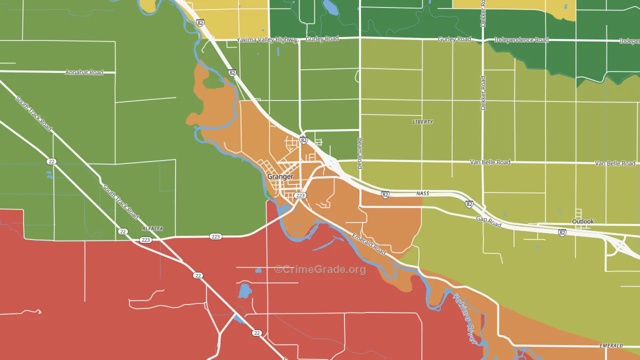 Granger, WA Map of Assault Rates