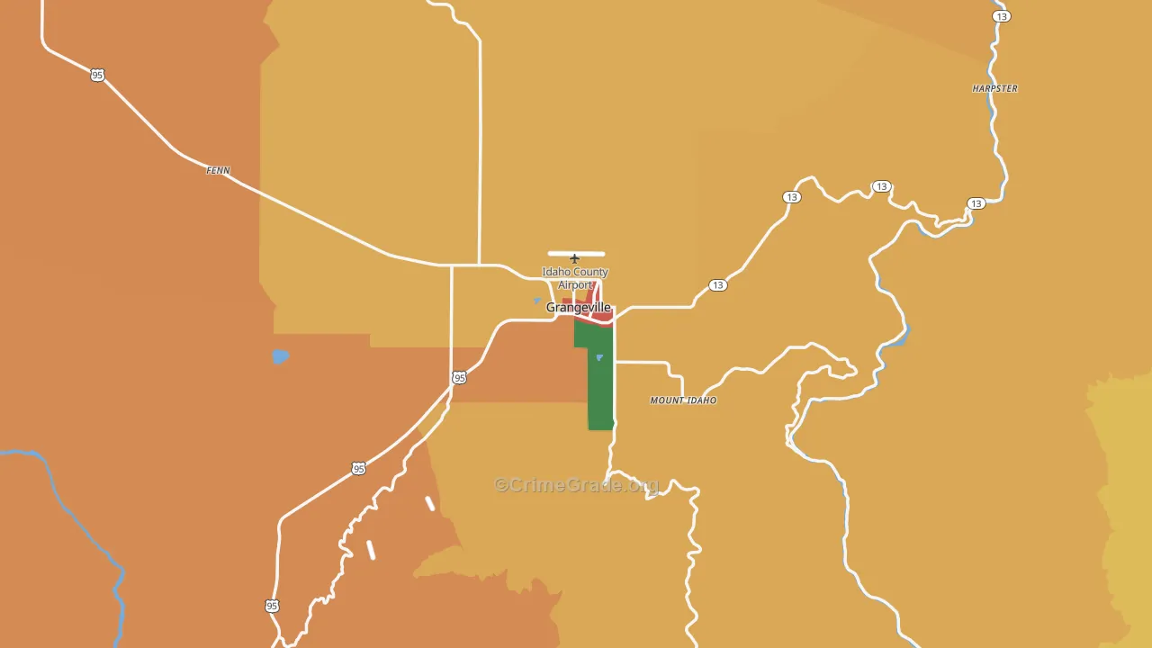 Grangeville, ID Map of Assault Rates