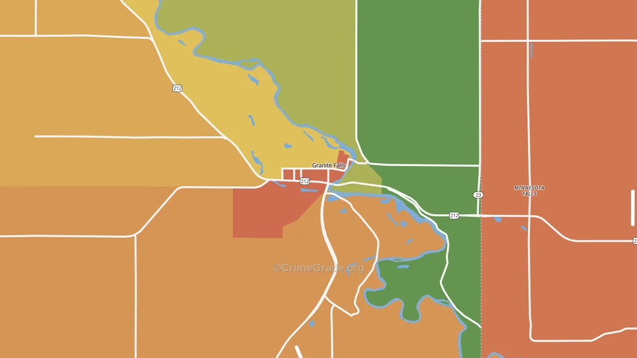 Granite Falls, MN Map of Assault Rates
