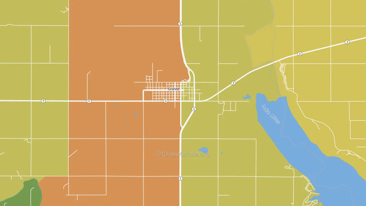 Granite, OK Map of Assault Rates