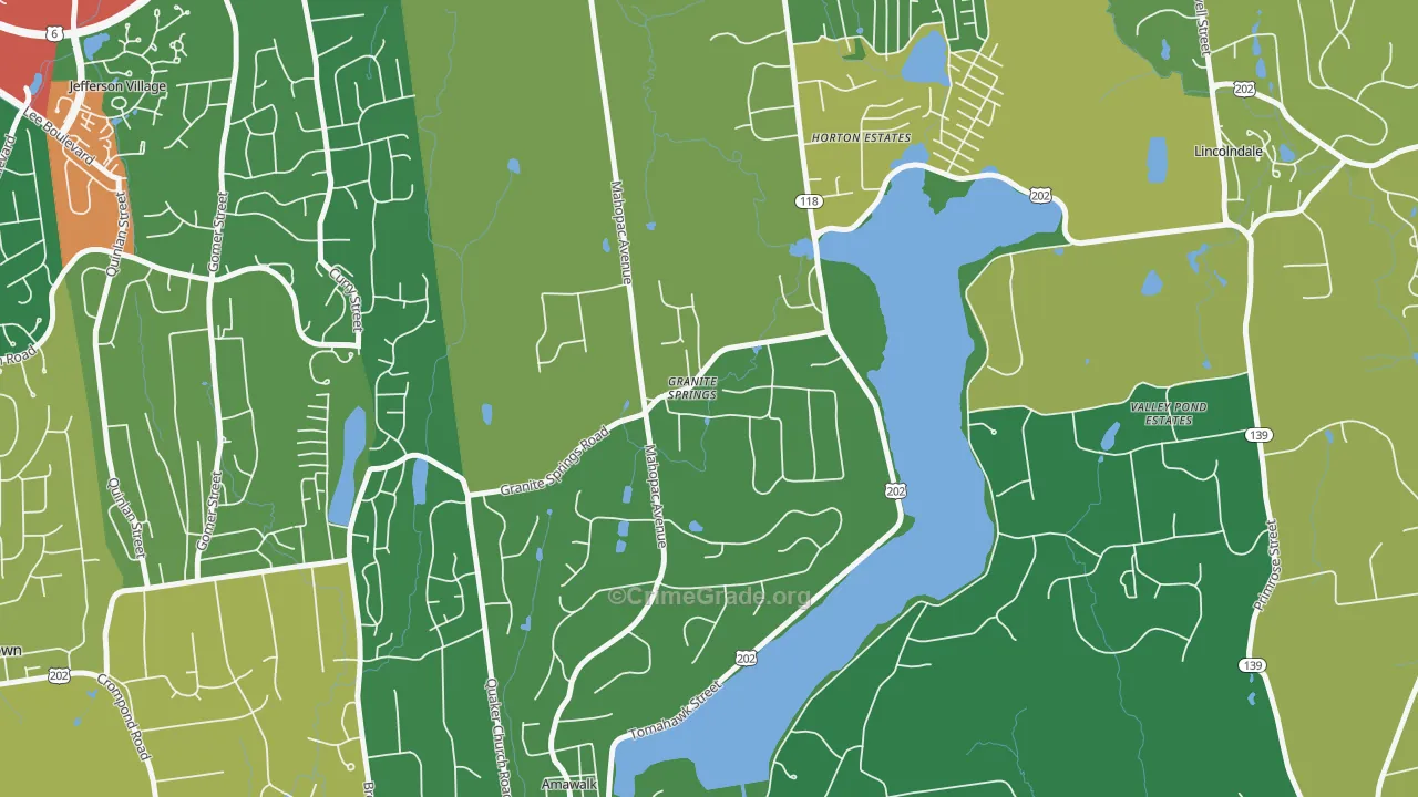 Granite Springs, NY Map of Assault Rates