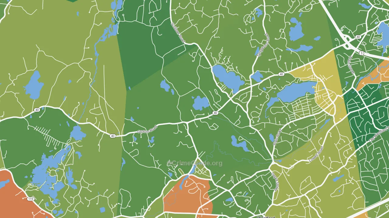 Graniteville, MA Map of Assault Rates