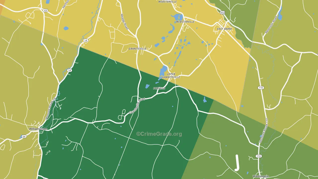 Graniteville, VT Map of Assault Rates
