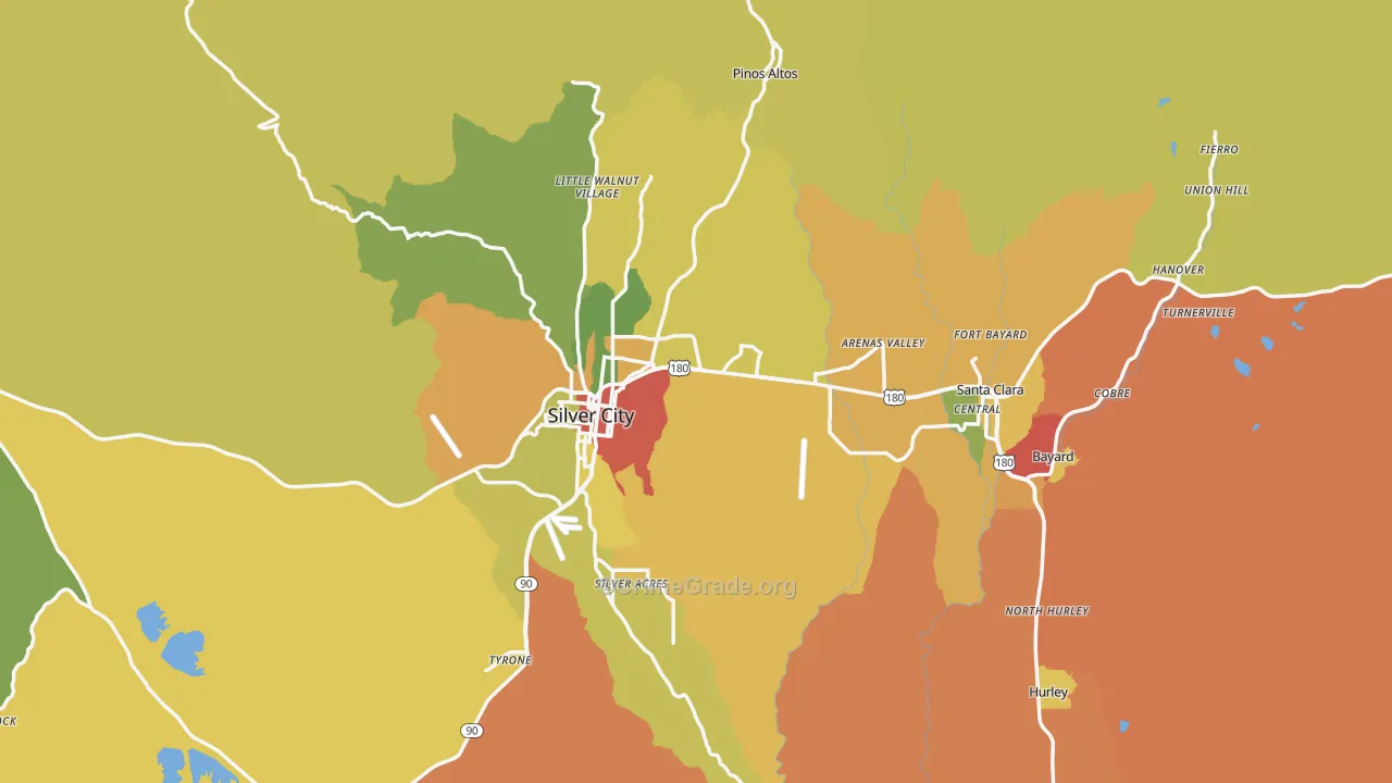 Grant County, NM Map of Assault Rates