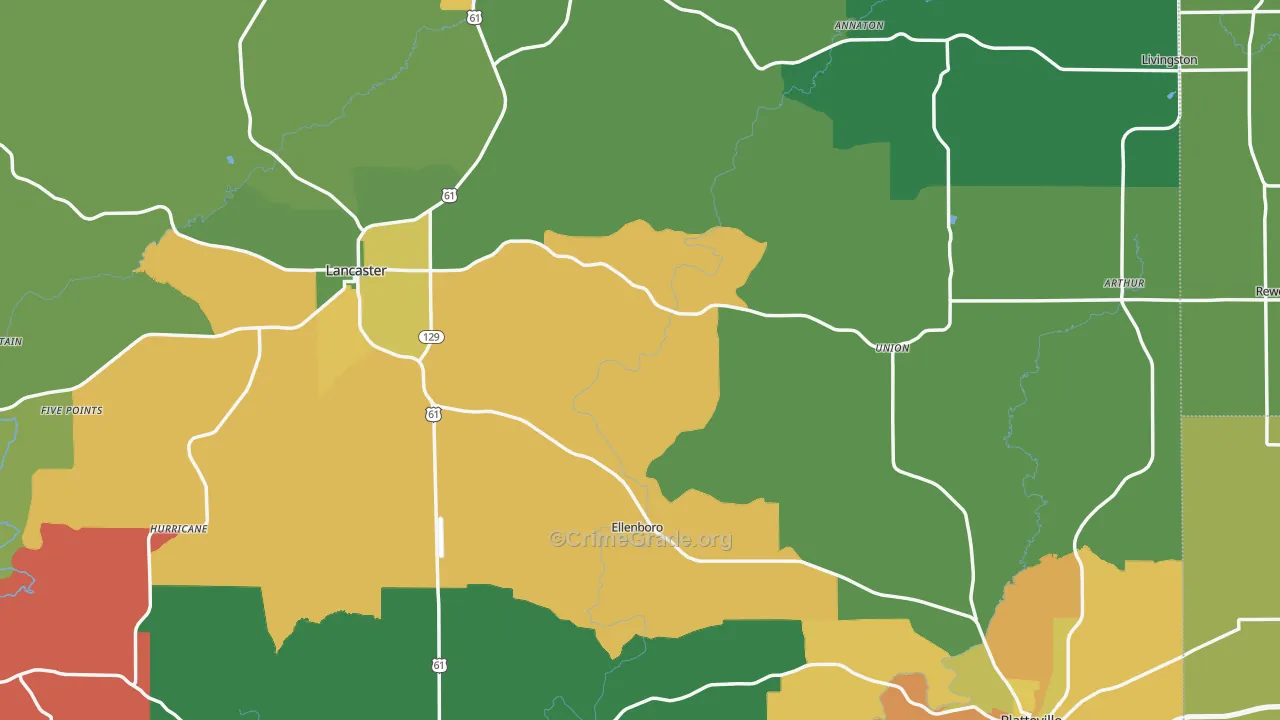 Grant County, WI Map of Assault Rates