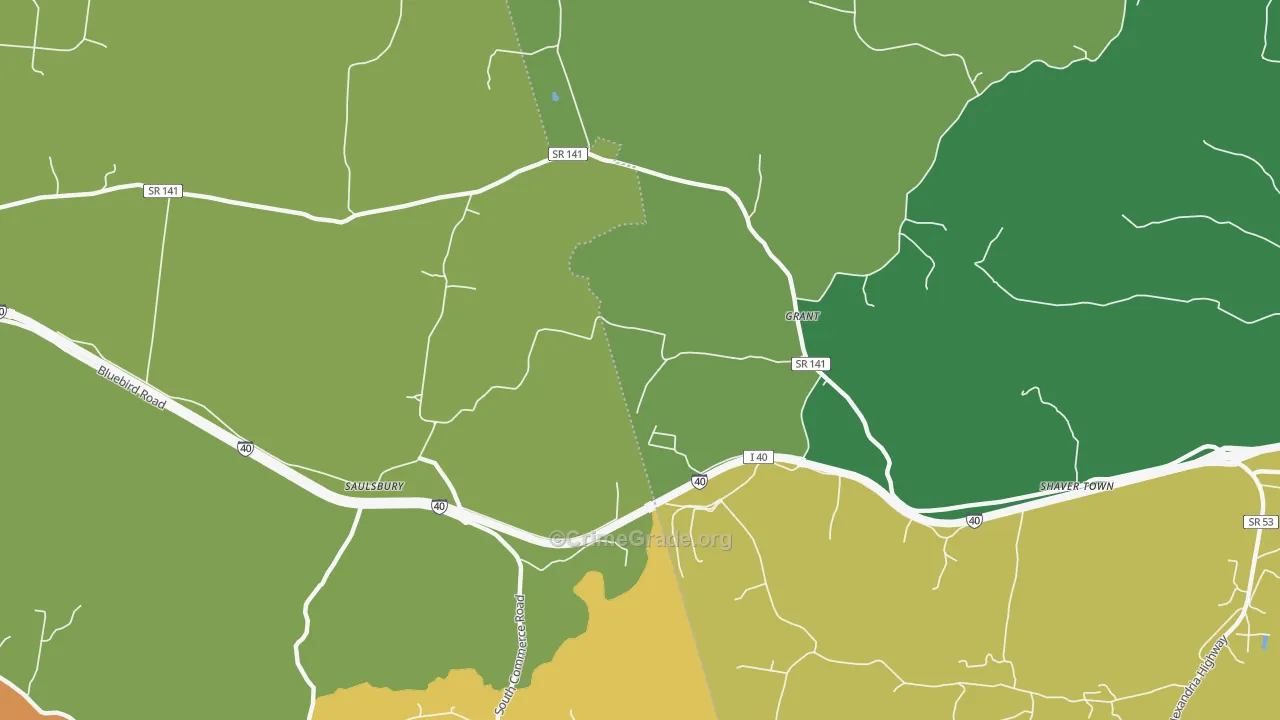 Grant, TN Map of Assault Rates