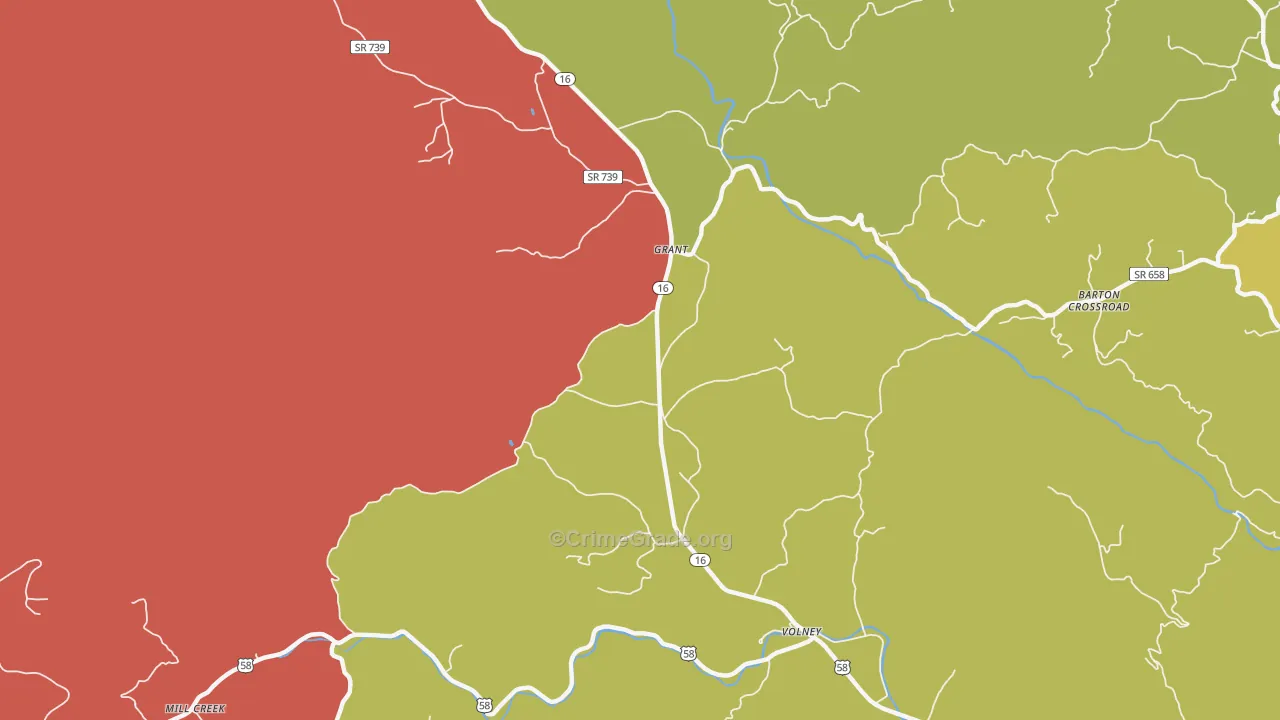 Grant, VA Map of Assault Rates