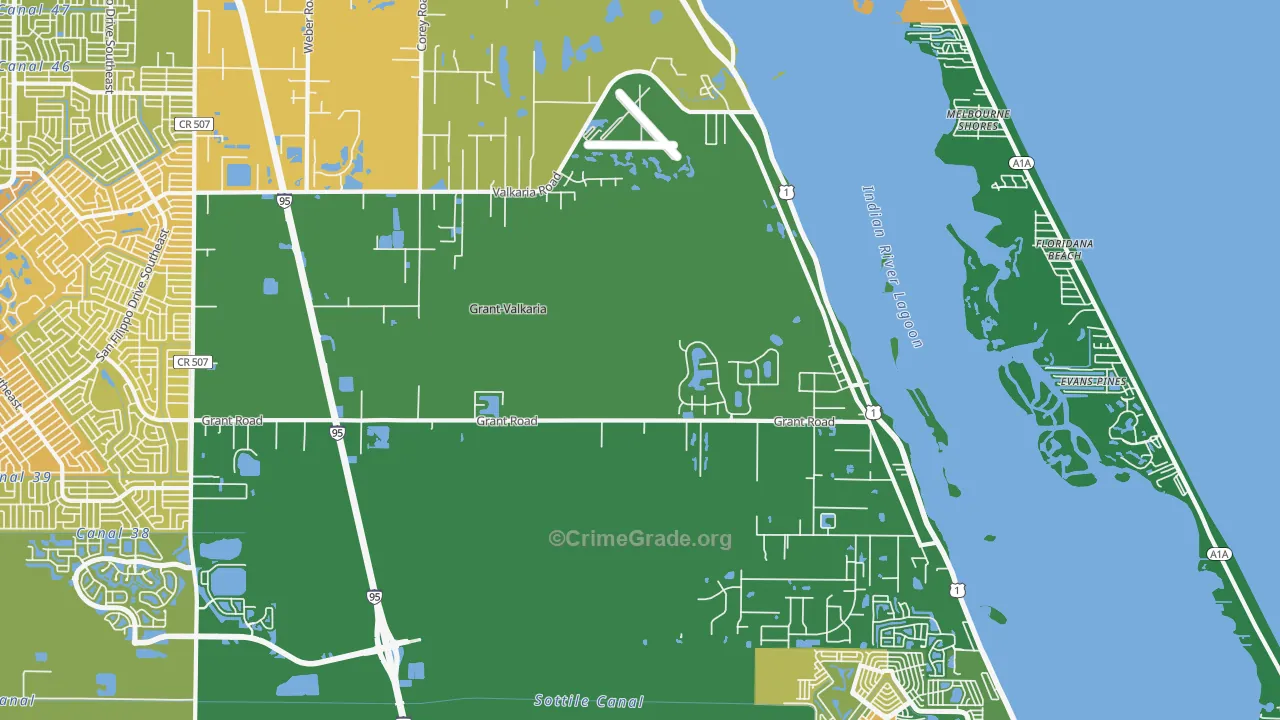 Grant-Valkaria, FL Map of Assault Rates