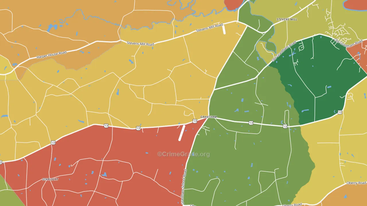 Grantham, NC Map of Assault Rates