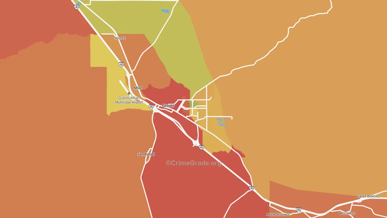 Grants, NM Map of Assault Rates