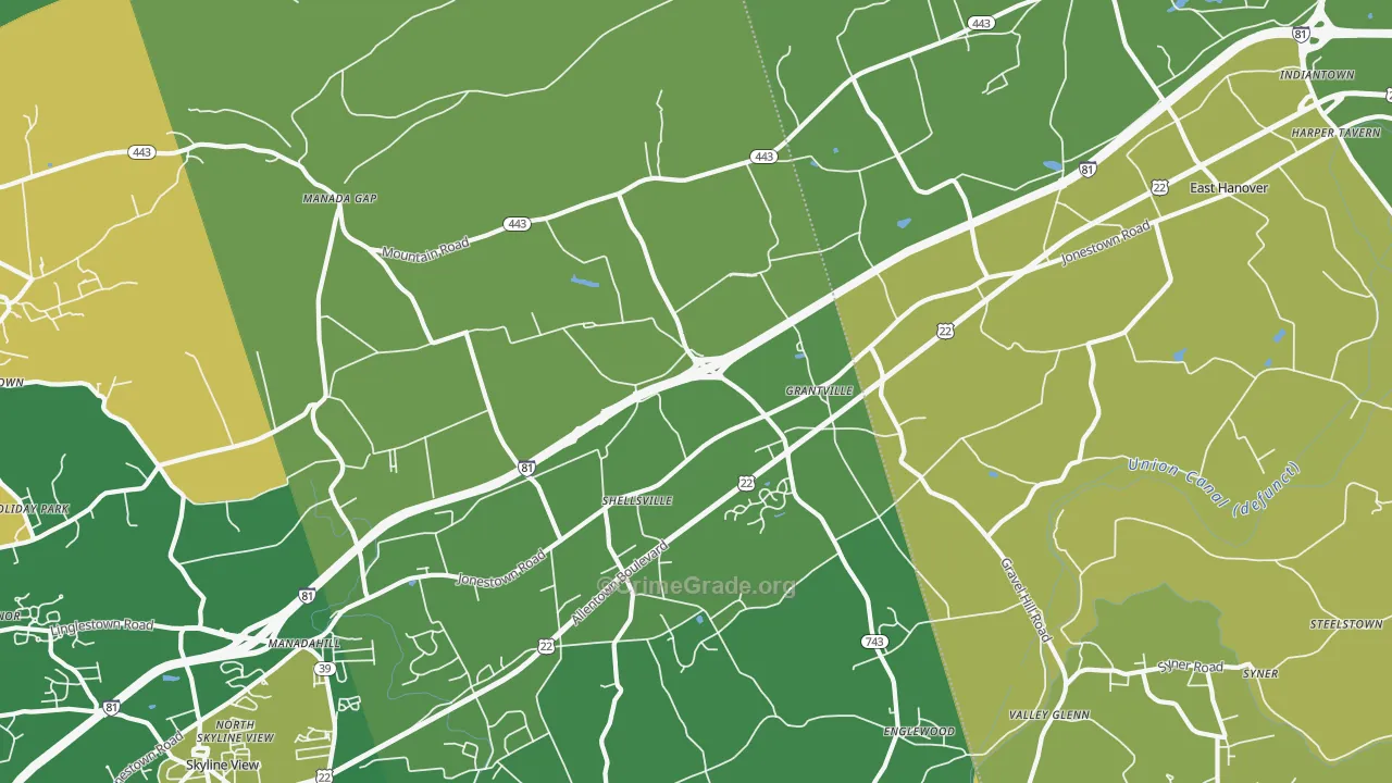 Grantville, PA Map of Assault Rates