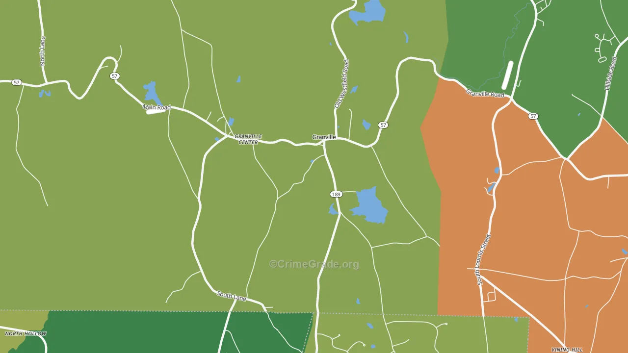 Granville Center, MA Map of Assault Rates