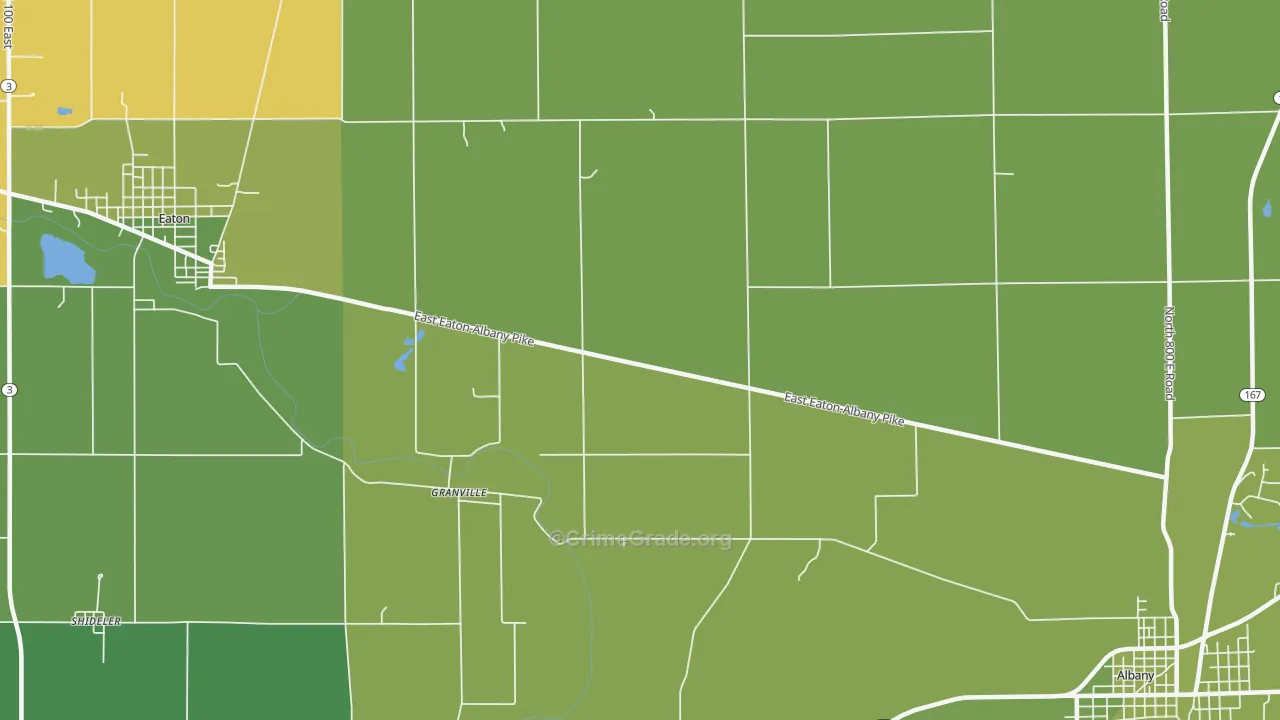 Granville, IN Map of Assault Rates