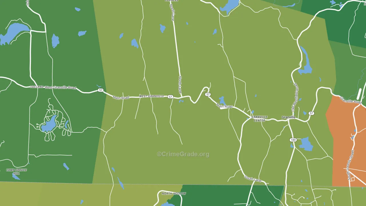 Granville, MA Map of Assault Rates