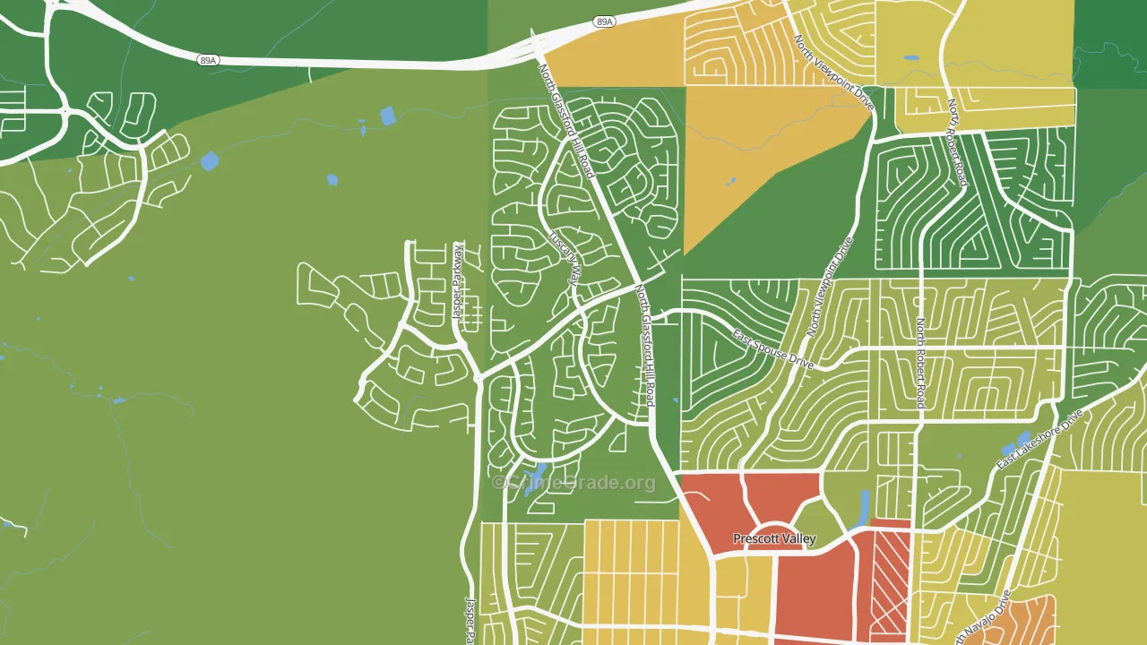 Granville, Prescott Valley, AZ Map of Assault Rates