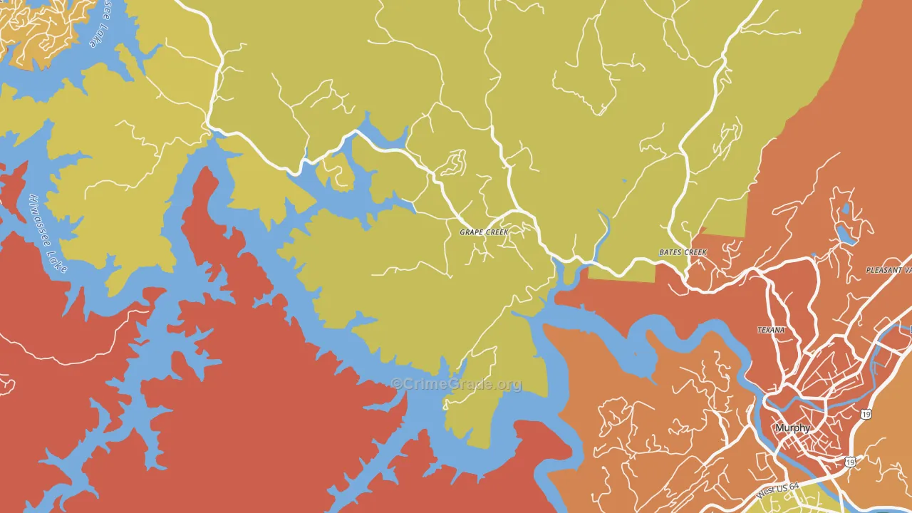 Grape Creek, NC Map of Assault Rates