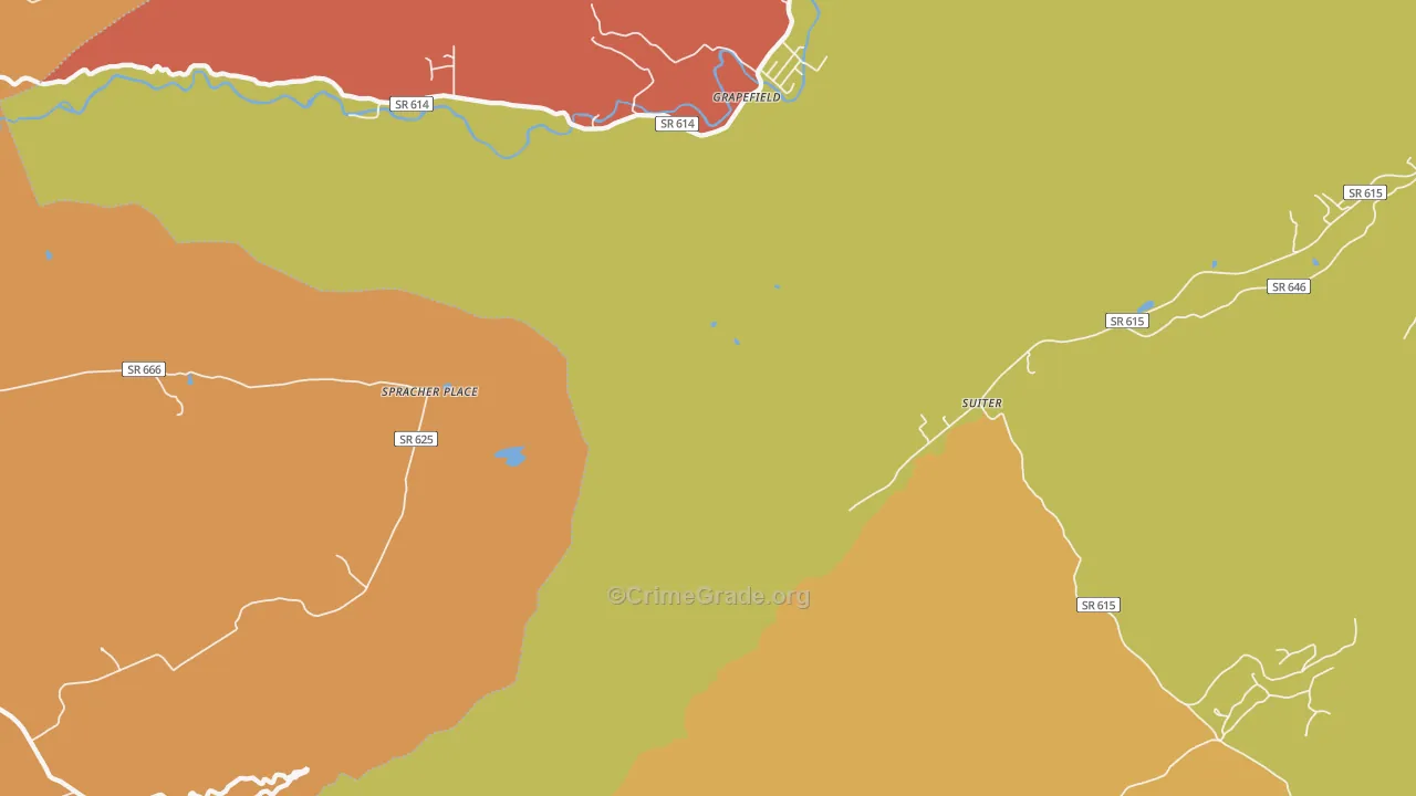 Grapefield, VA Map of Assault Rates