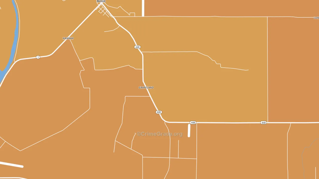 Grapeland, MS Map of Assault Rates