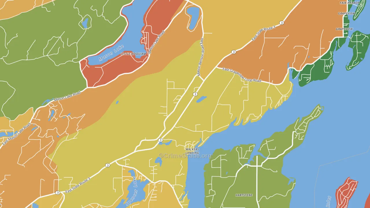 Grapeview, WA Map of Assault Rates