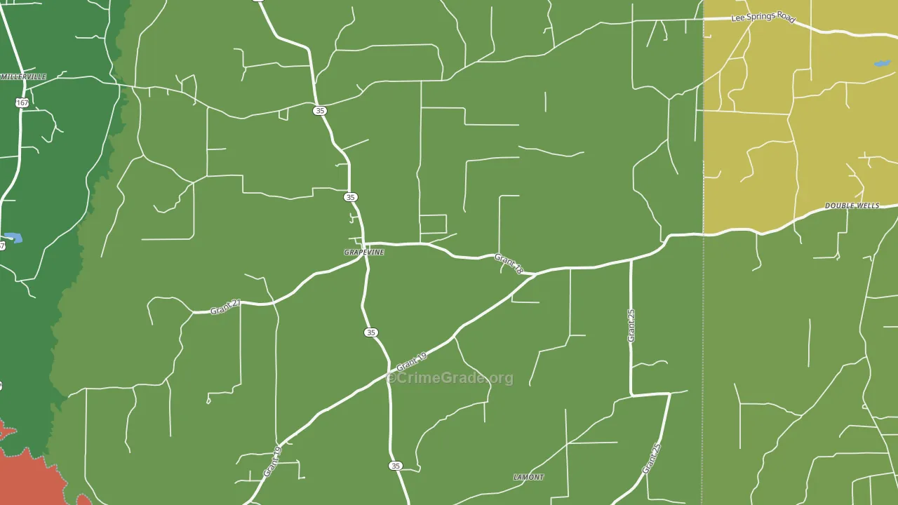 Grapevine, AR Map of Assault Rates