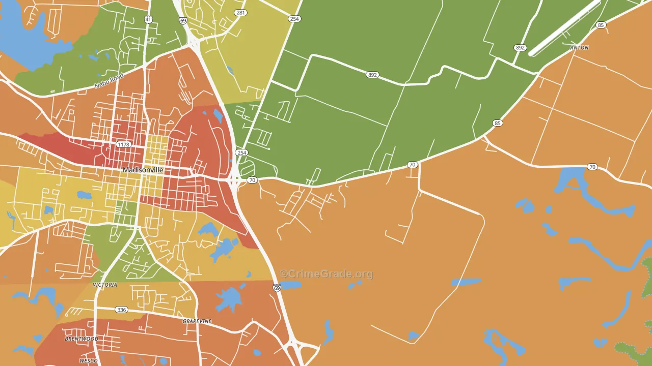 Grapevine, KY Map of Assault Rates